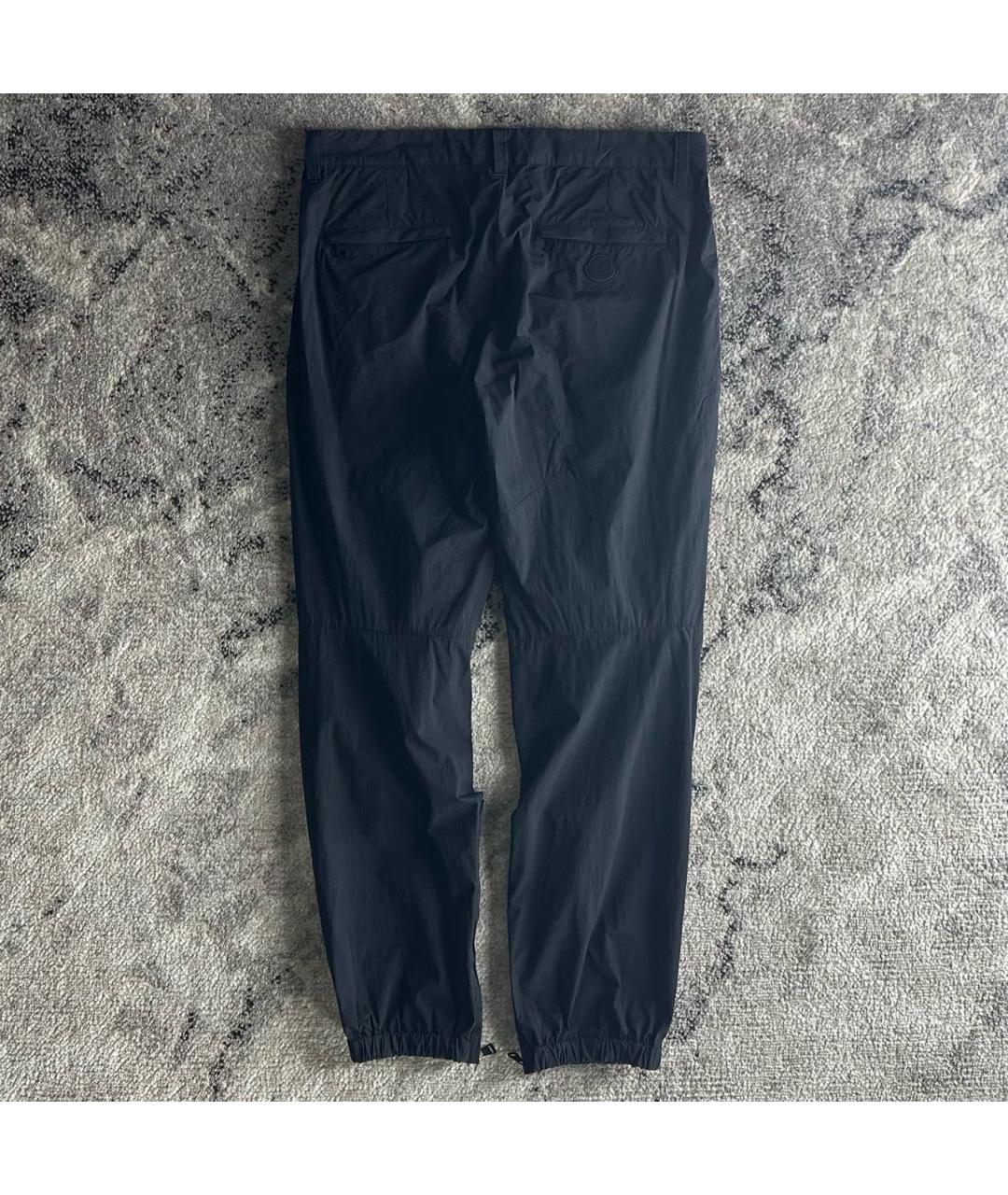 MONCLER Черные хлопковые повседневные брюки, фото 2