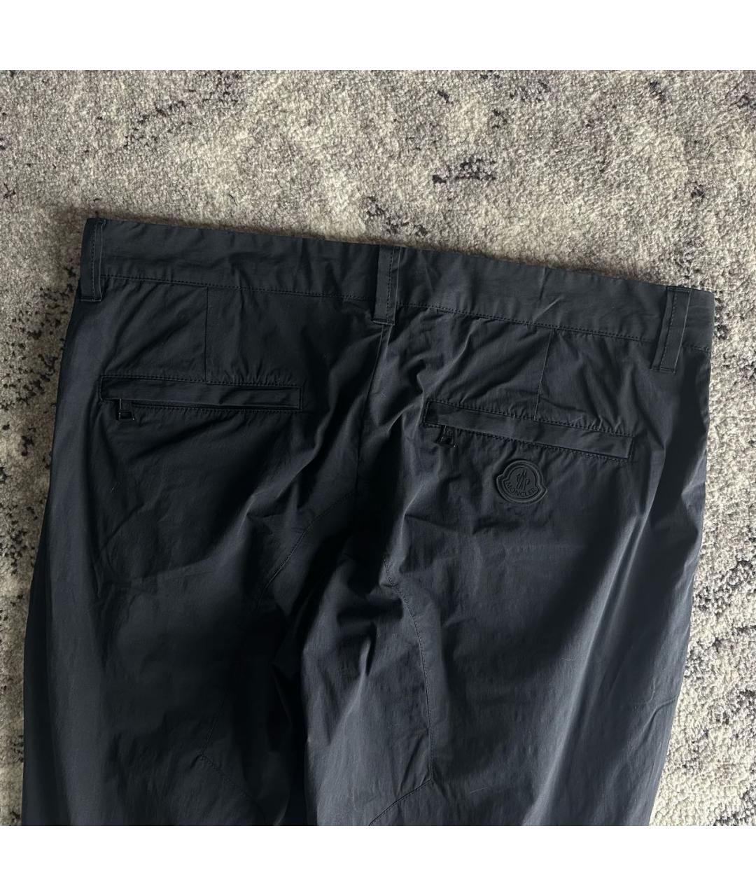 MONCLER Черные хлопковые повседневные брюки, фото 4