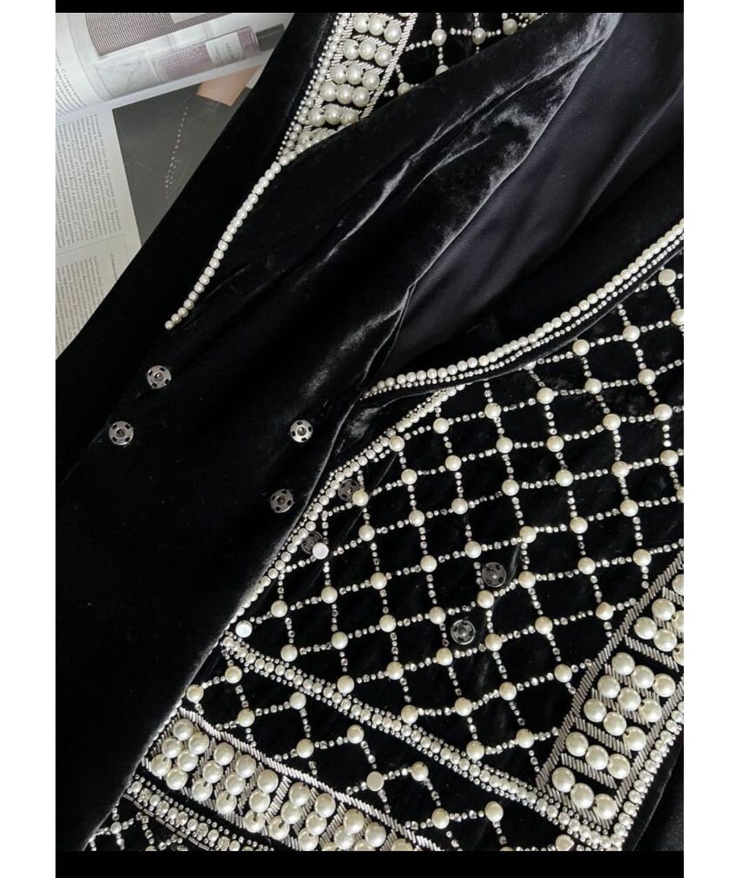 BALMAIN Черный бархатный жакет/пиджак, фото 7