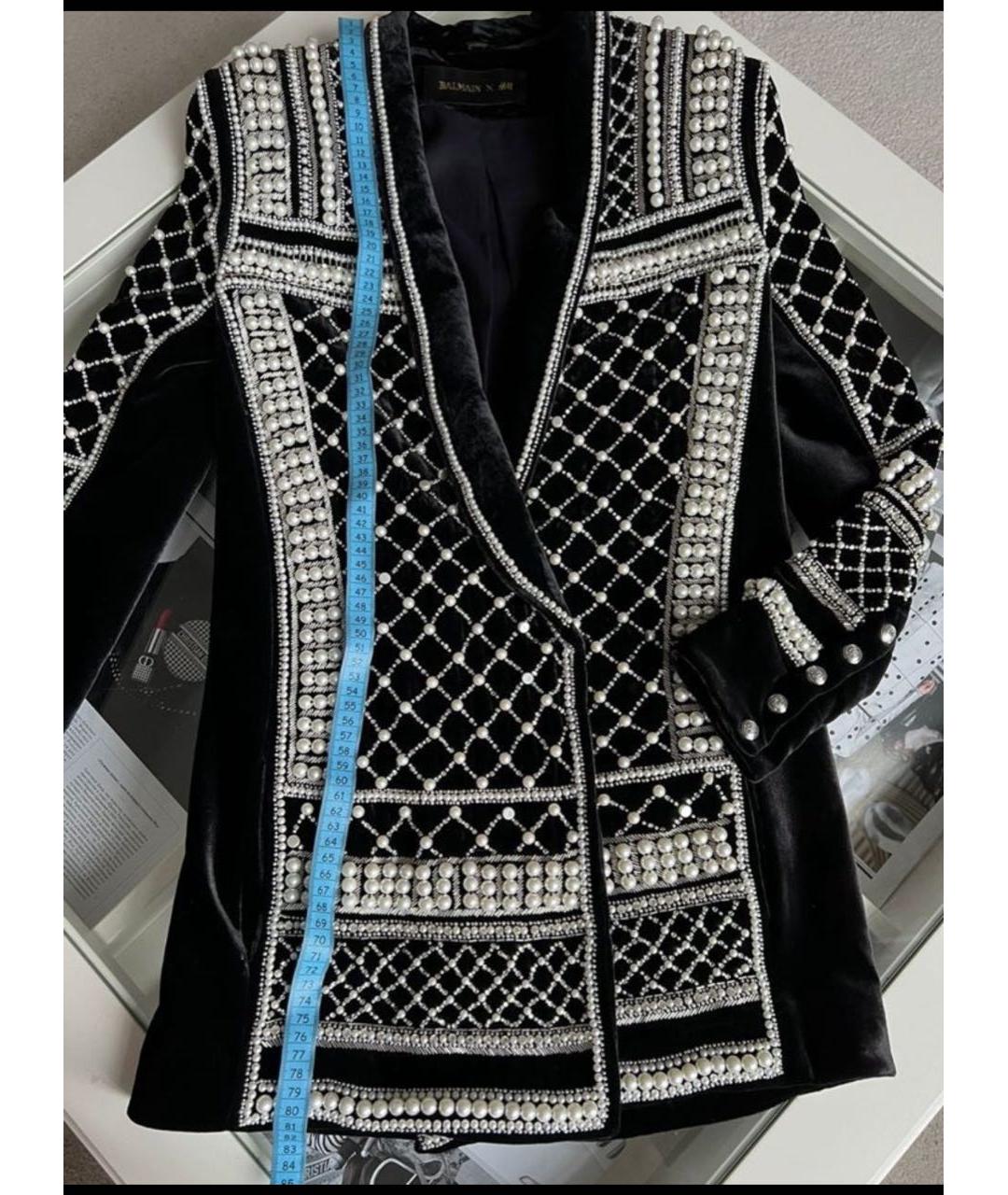BALMAIN Черный бархатный жакет/пиджак, фото 3