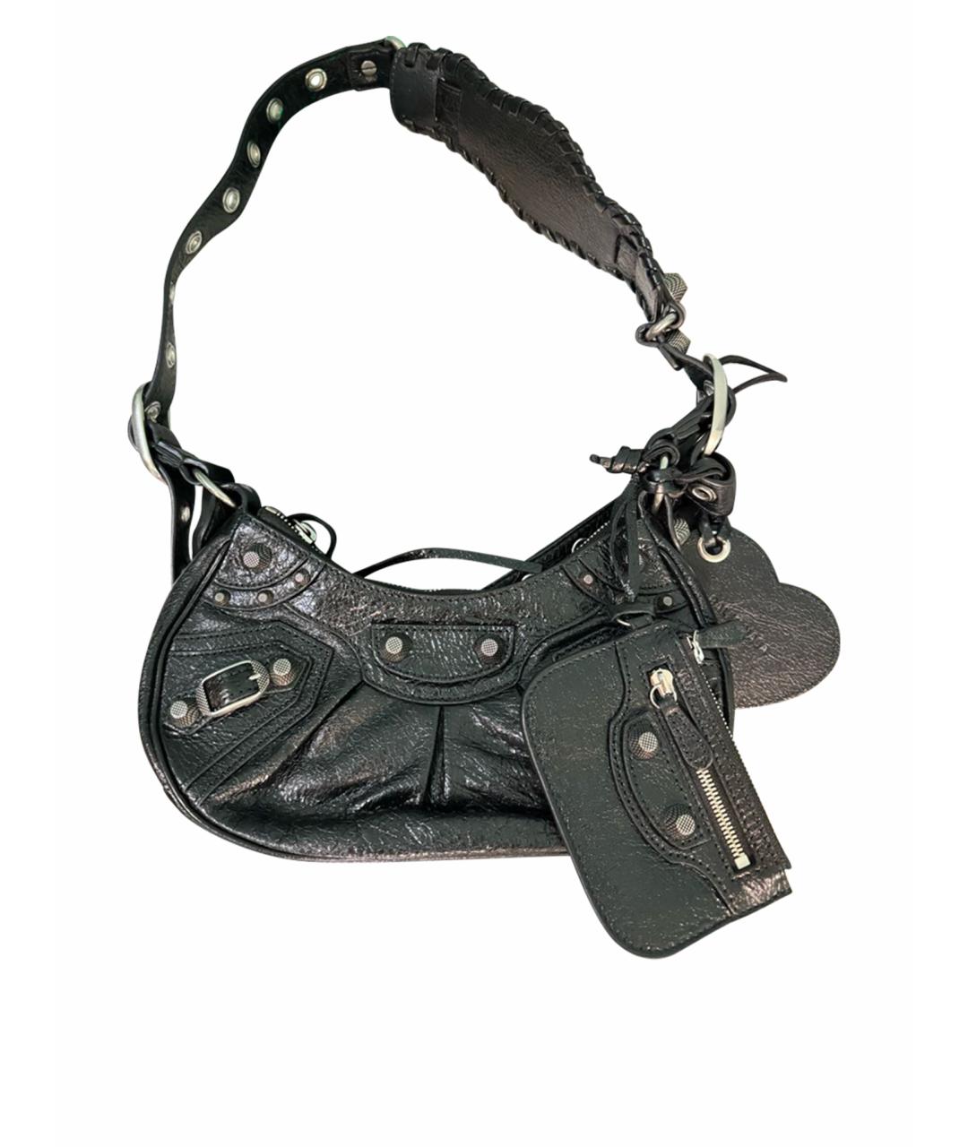 BALENCIAGA Черная кожаная сумка через плечо, фото 1