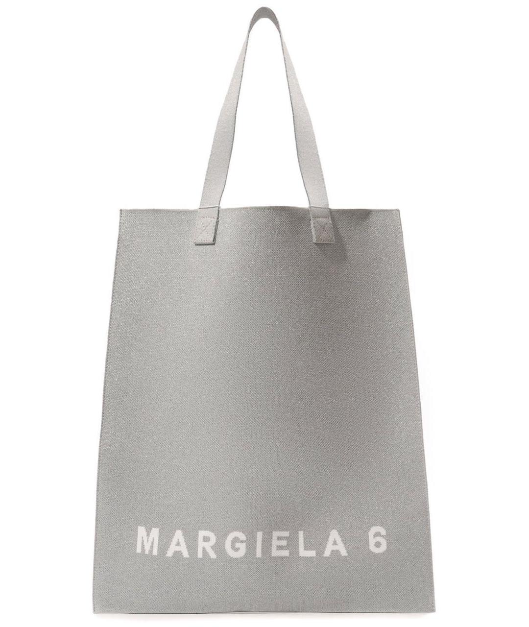 MM6 MAISON MARGIELA Серебряная синтетическая сумка тоут, фото 1