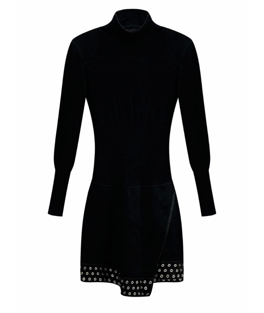 ROBERTO CAVALLI Черное хлопко-эластановое повседневное платье, фото 1