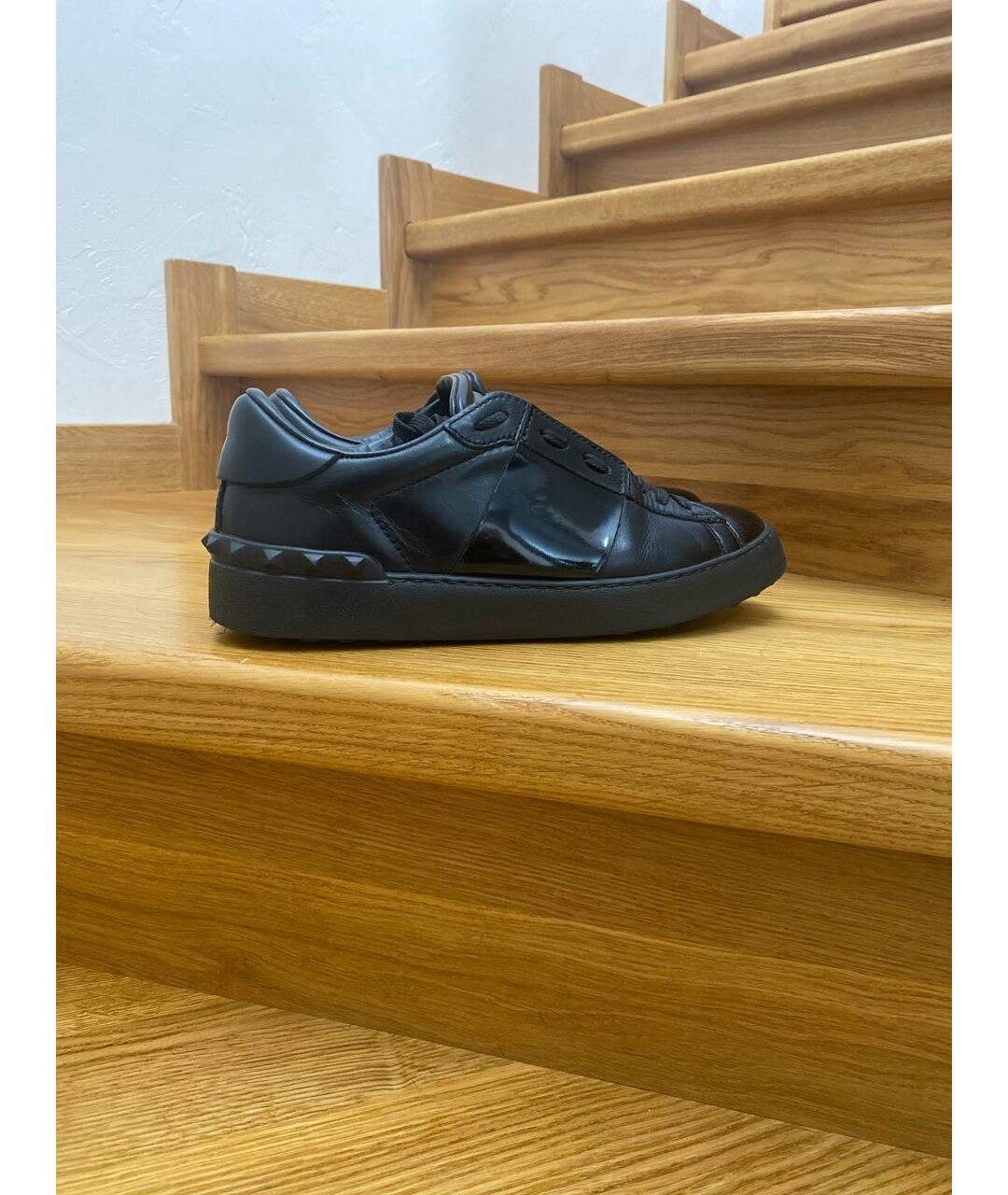 VALENTINO Черные кожаные кроссовки, фото 8