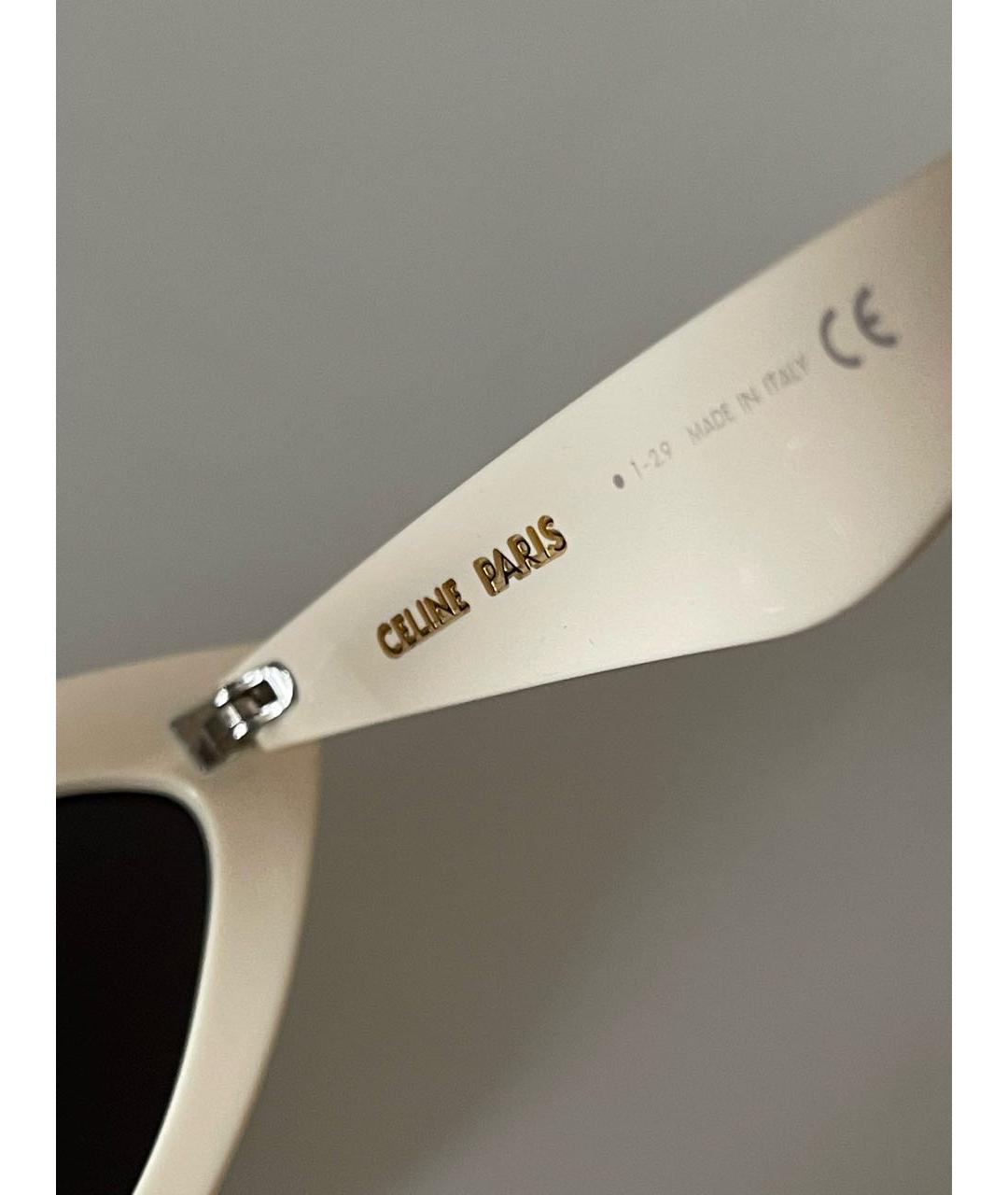 CELINE PRE-OWNED Бежевые пластиковые солнцезащитные очки, фото 7