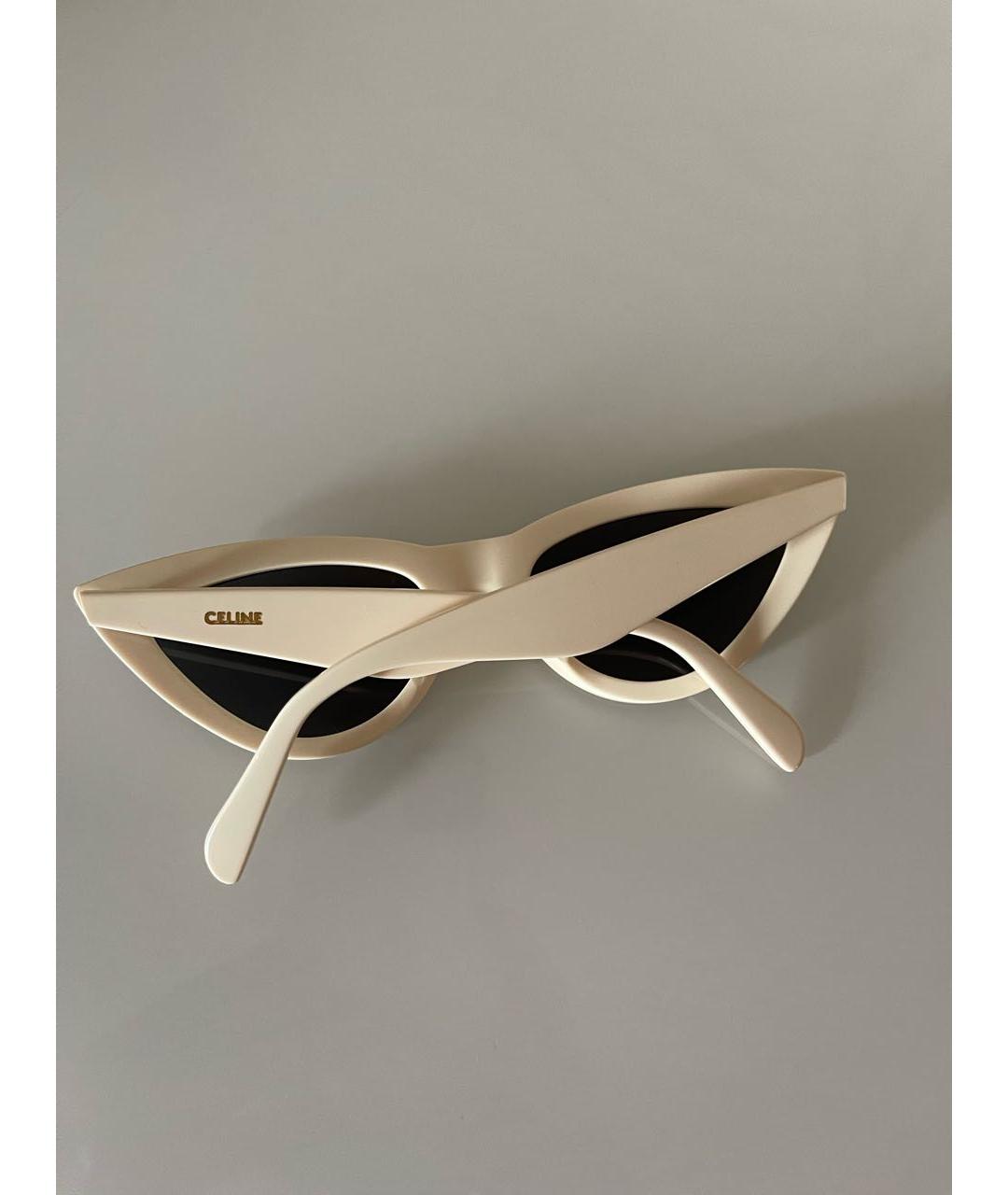 CELINE PRE-OWNED Бежевые пластиковые солнцезащитные очки, фото 5