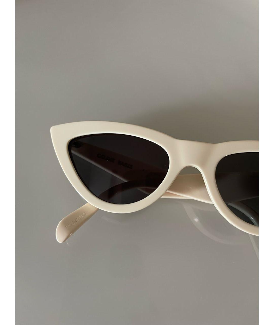 CELINE PRE-OWNED Бежевые пластиковые солнцезащитные очки, фото 6