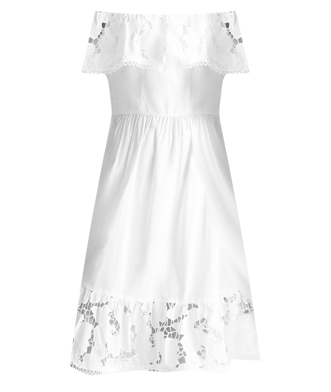 LIU JO Белое хлопковое коктейльное платье, фото 1
