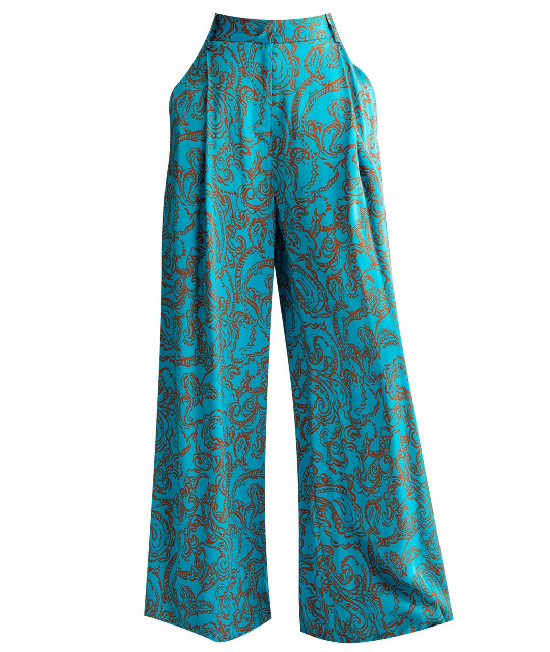 LIU JO Голубые вискозные брюки широкие, фото 1