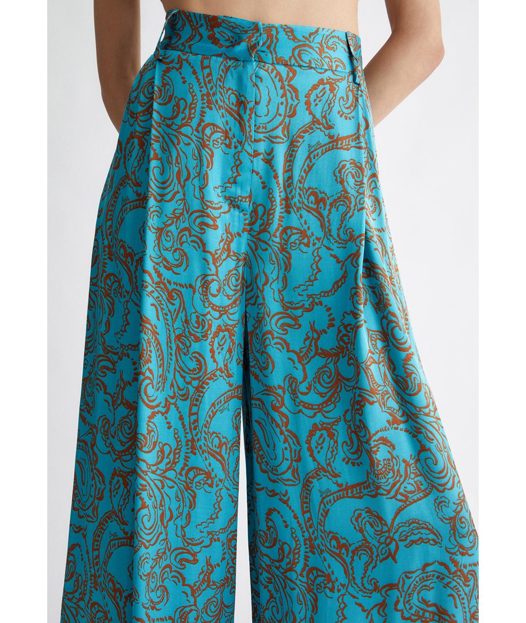 LIU JO Голубые вискозные брюки широкие, фото 4