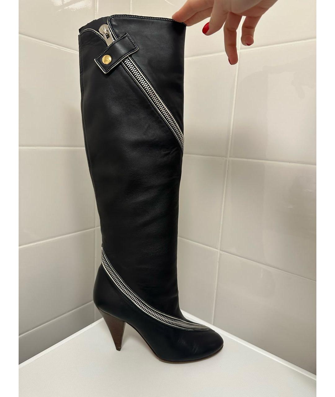 CELINE PRE-OWNED Черные кожаные сапоги, фото 2