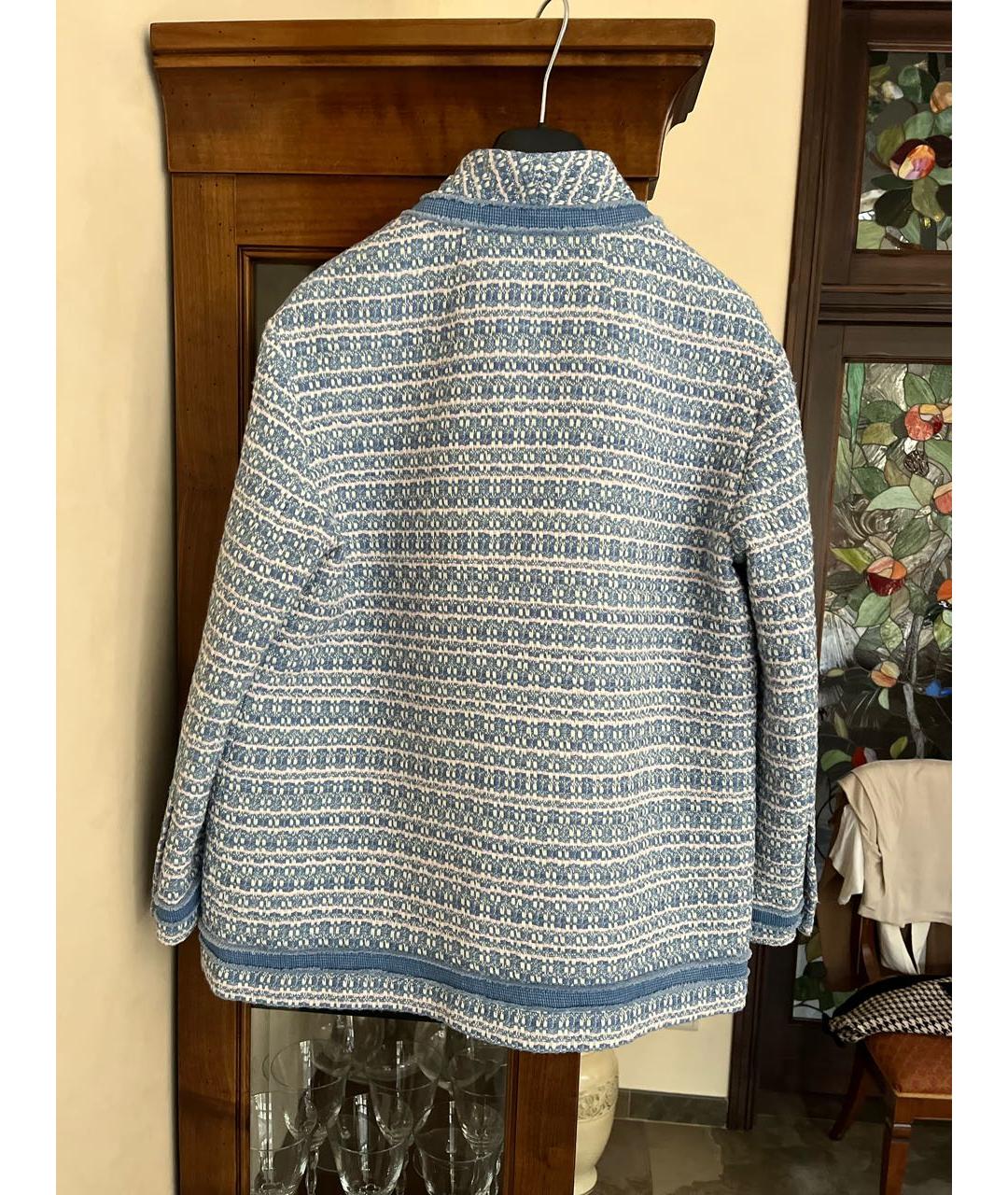 SANDRO Голубой хлопковый жакет/пиджак, фото 2