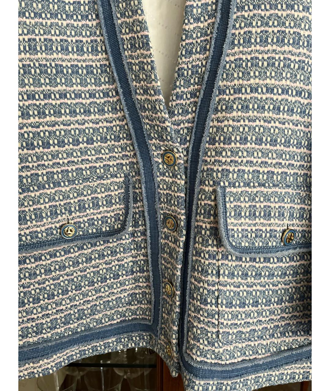 SANDRO Голубой хлопковый жакет/пиджак, фото 4