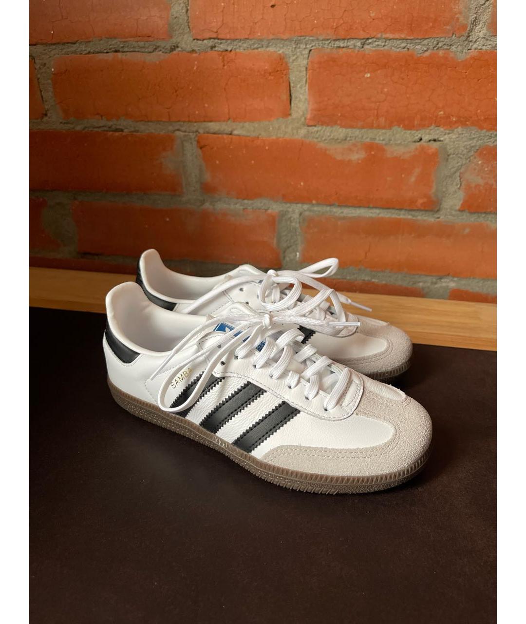 ADIDAS Белые кожаные кеды, фото 2