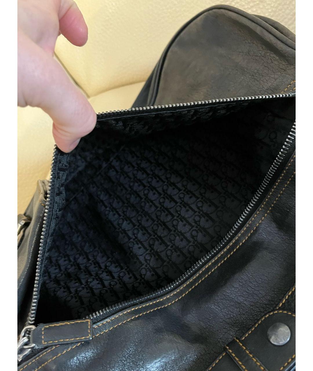 CHRISTIAN DIOR PRE-OWNED Черная кожаная сумка через плечо, фото 6