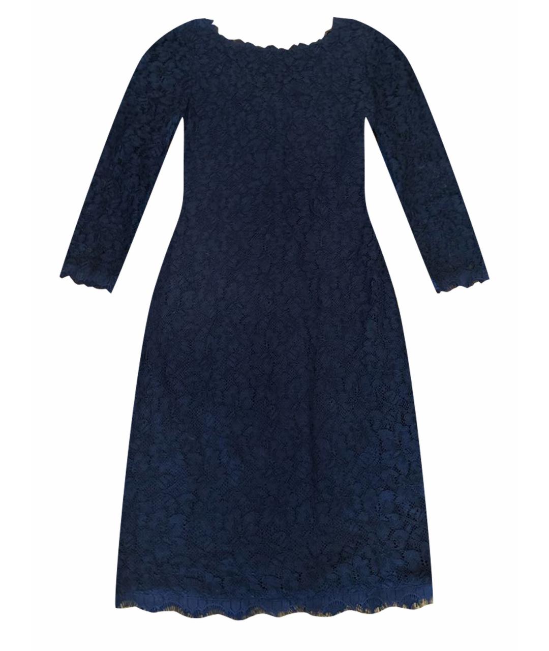 DIANE VON FURSTENBERG Темно-синее вискозное повседневное платье, фото 1