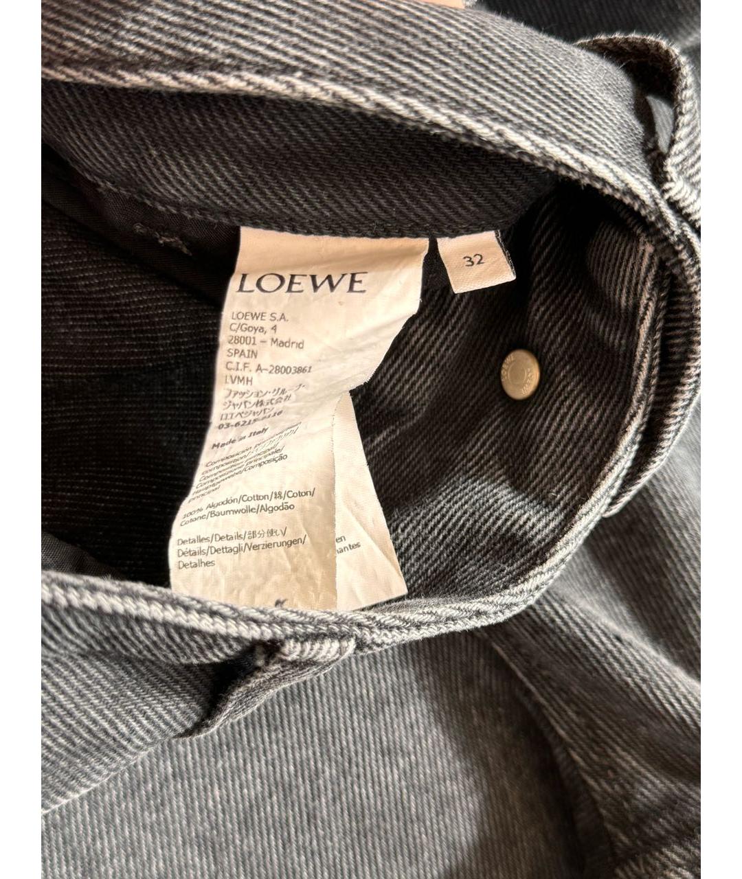 LOEWE Антрацитовые хлопковые прямые джинсы, фото 6
