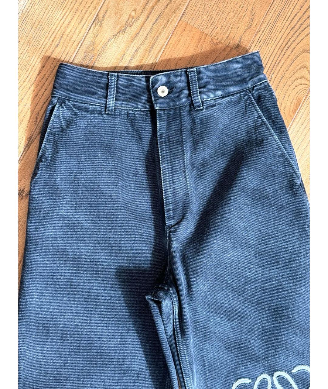 LOEWE Антрацитовые хлопковые прямые джинсы, фото 4