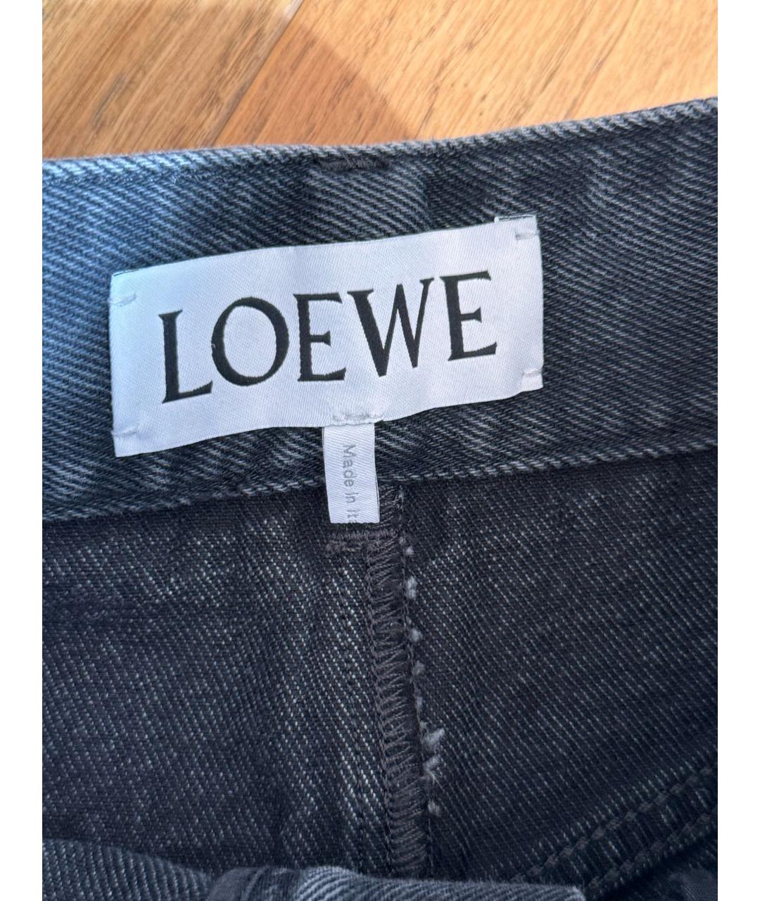 LOEWE Антрацитовые хлопковые прямые джинсы, фото 5
