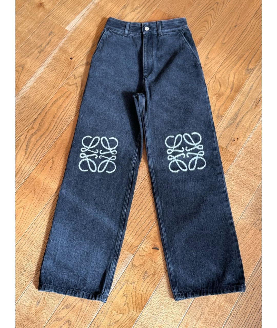 LOEWE Антрацитовые хлопковые прямые джинсы, фото 2