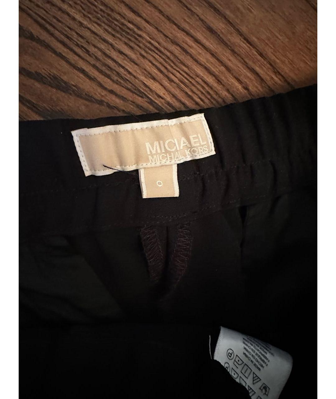MICHAEL KORS Черные полиэстеровые брюки узкие, фото 2