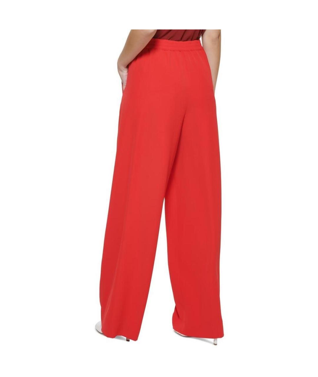 DKNY Красные полиэстеровые брюки широкие, фото 8
