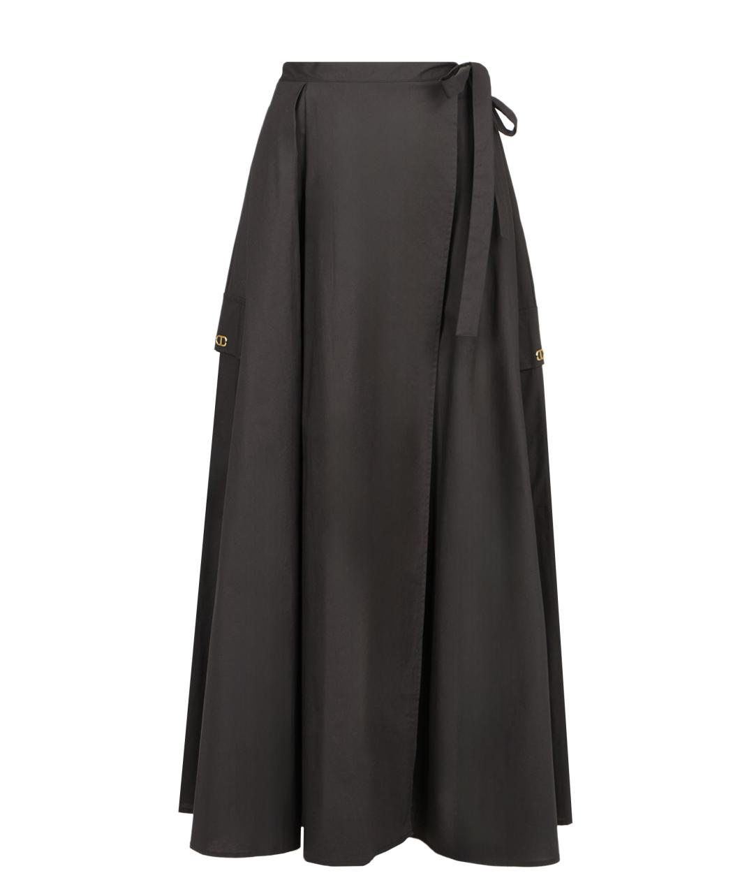TWIN-SET Черная хлопковая юбка макси, фото 1
