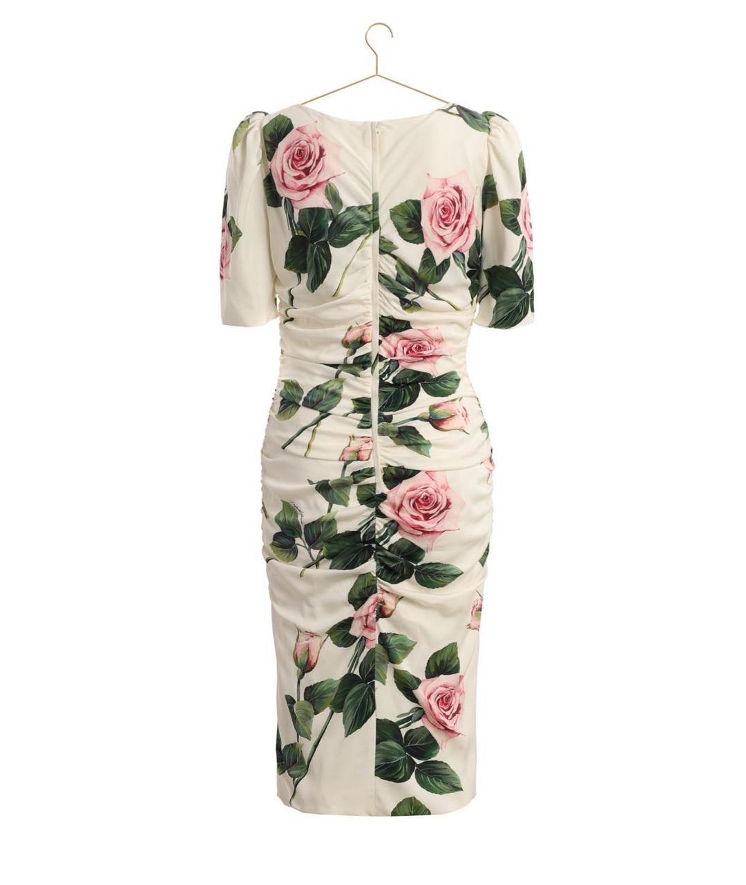 DOLCE&GABBANA Белое шелковое повседневное платье, фото 2