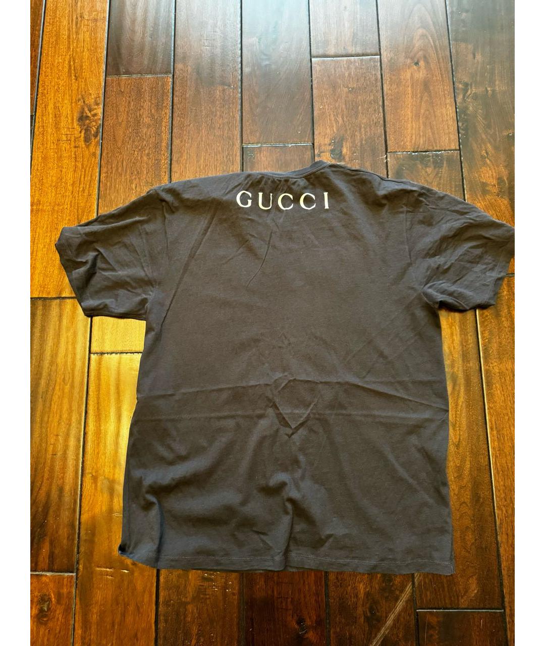 GUCCI Черная хлопковая футболка, фото 5