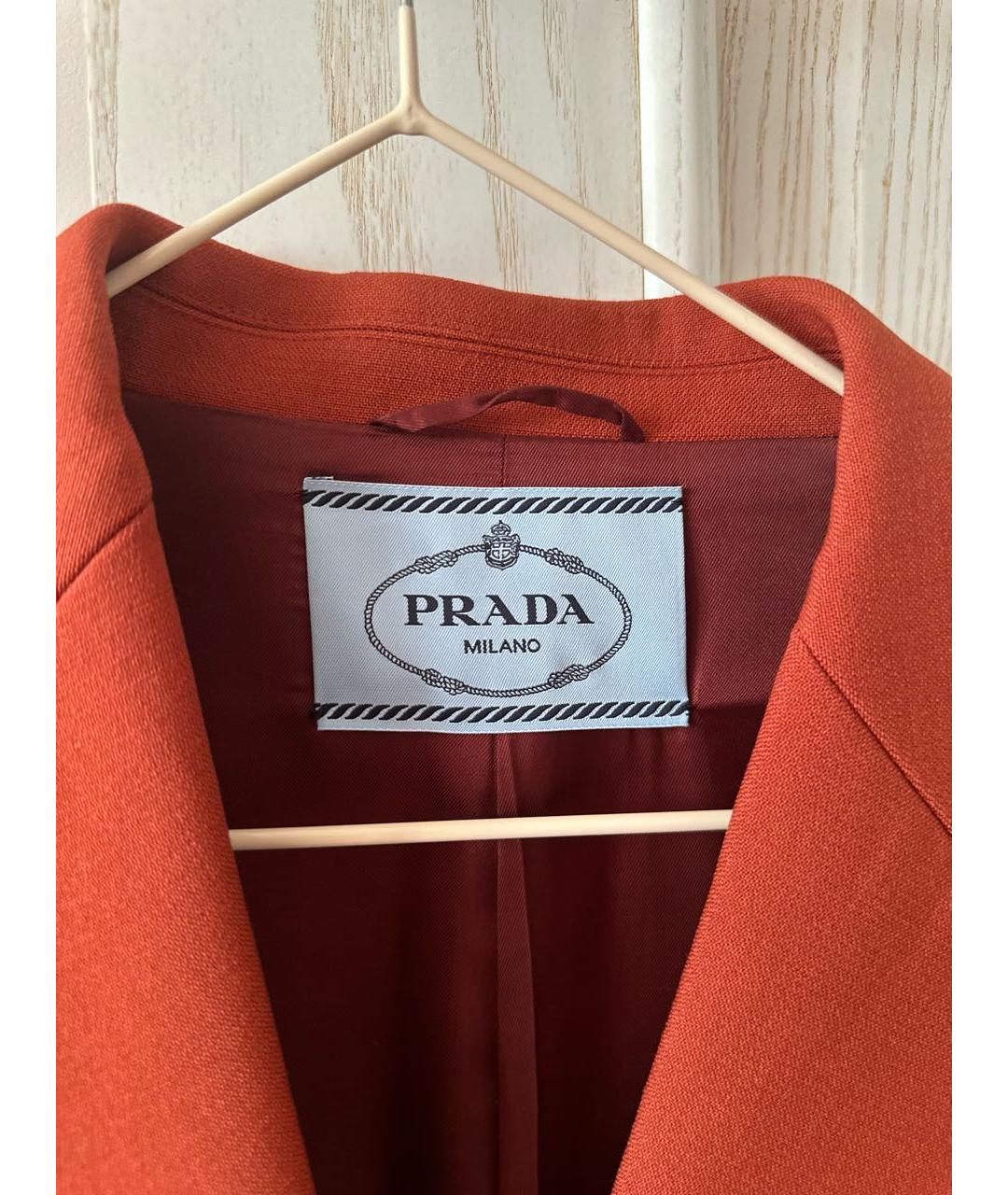 PRADA Оранжевый шерстяной жакет/пиджак, фото 3