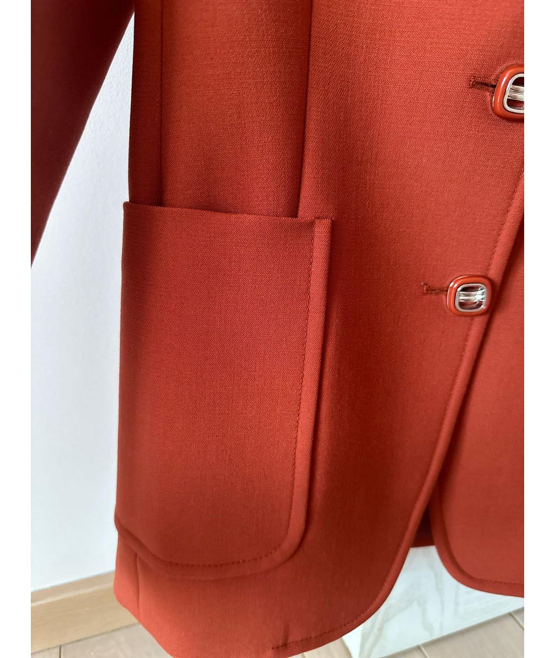 PRADA Оранжевый шерстяной жакет/пиджак, фото 5