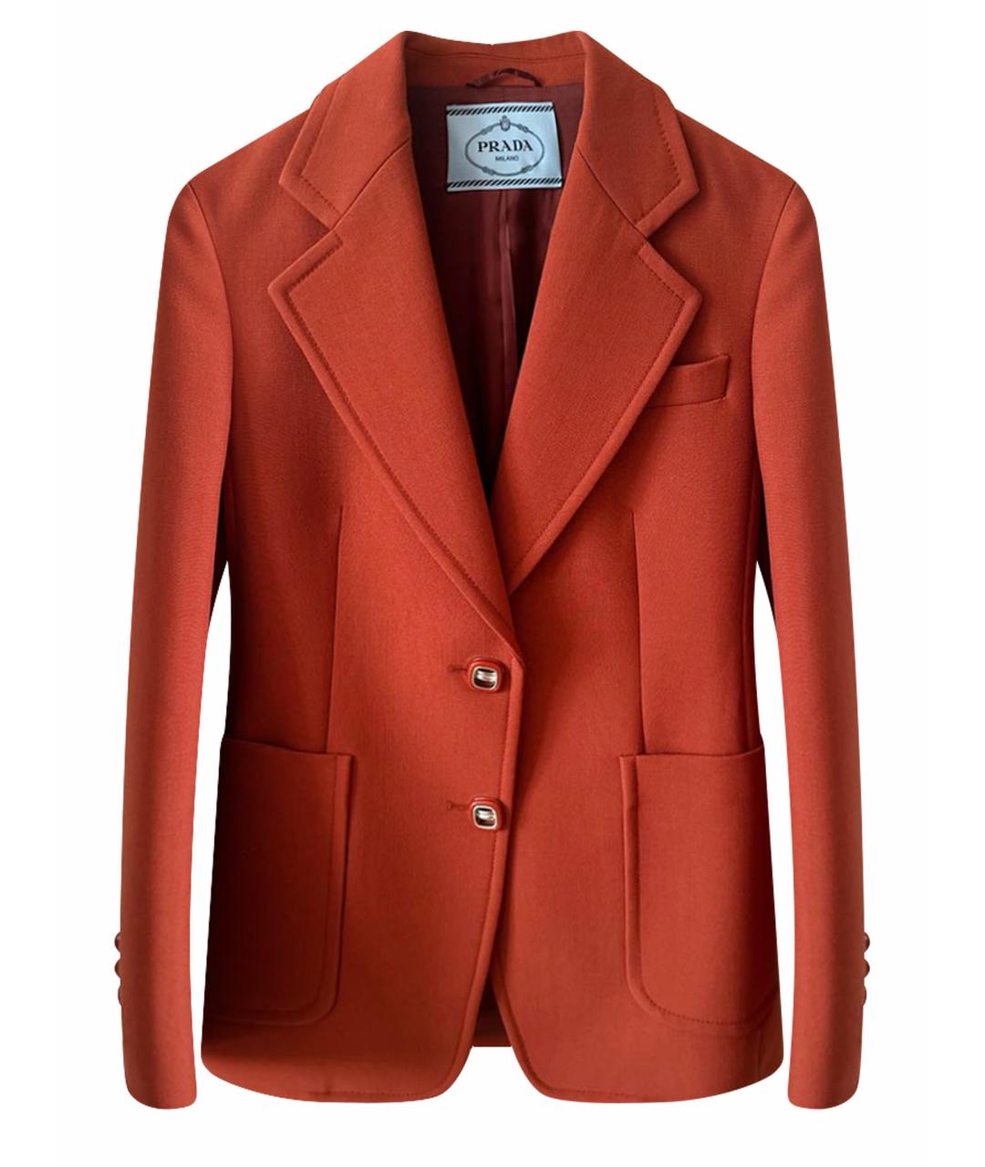 PRADA Оранжевый шерстяной жакет/пиджак, фото 1