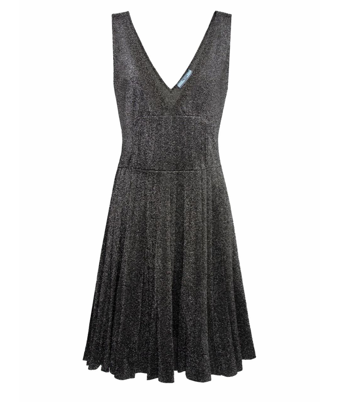PRADA Серебряное вискозное вечернее платье, фото 1