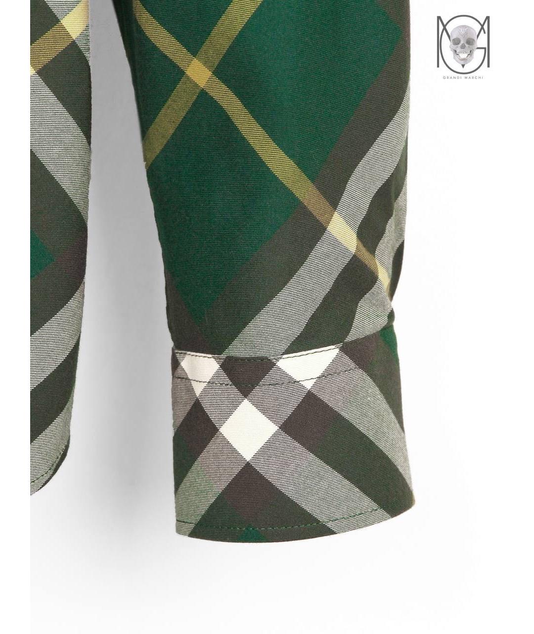 BURBERRY Зеленая хлопковая кэжуал рубашка, фото 4