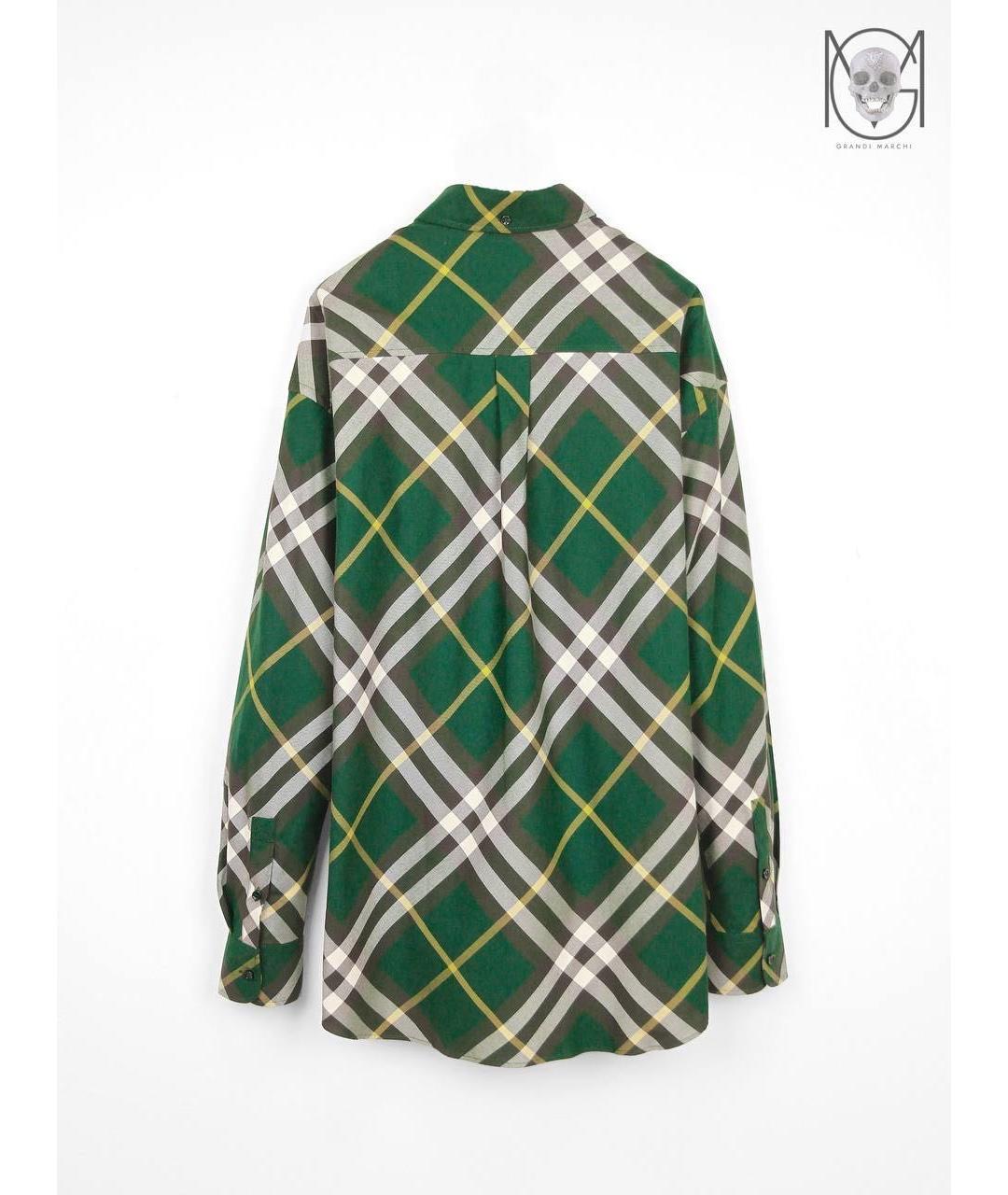 BURBERRY Зеленая хлопковая кэжуал рубашка, фото 2