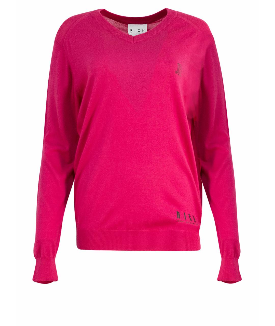 JOHN RICHMOND Розовый шерстяной джемпер / свитер, фото 1