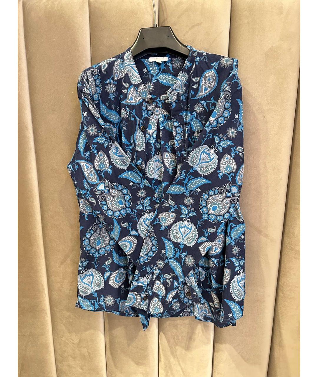 GUCCI Темно-синяя хлопковая рубашка/блузка, фото 2