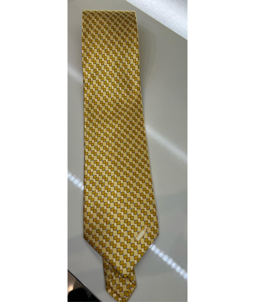 ZILLI Желтый шелковый галстук, фото 5