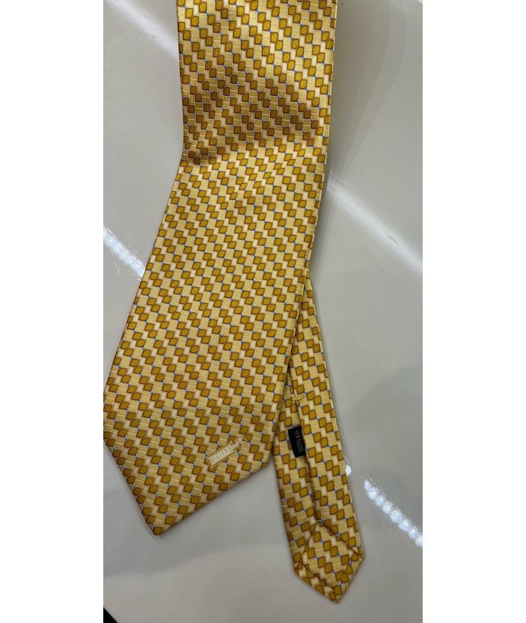 ZILLI Желтый шелковый галстук, фото 2