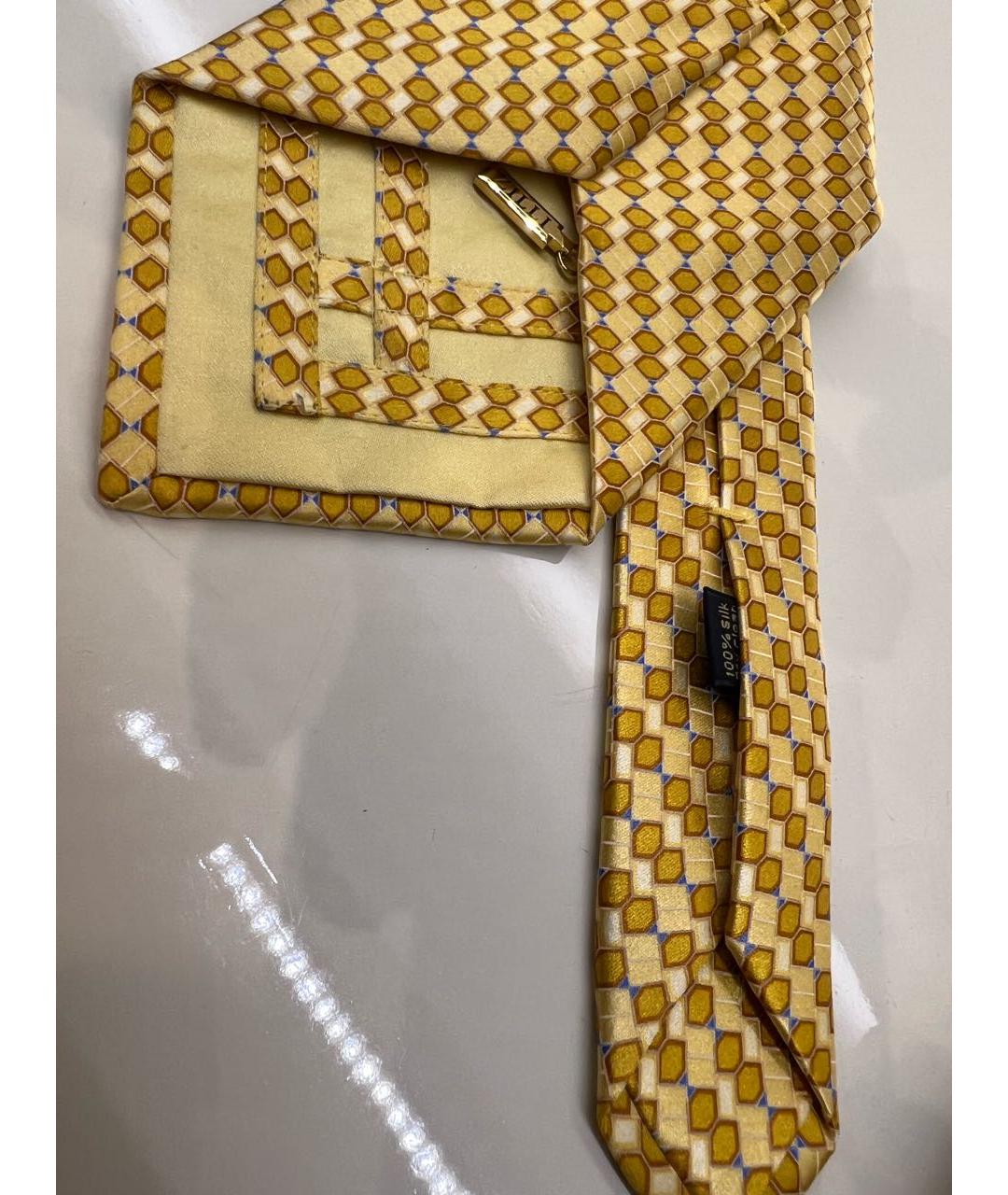 ZILLI Желтый шелковый галстук, фото 3