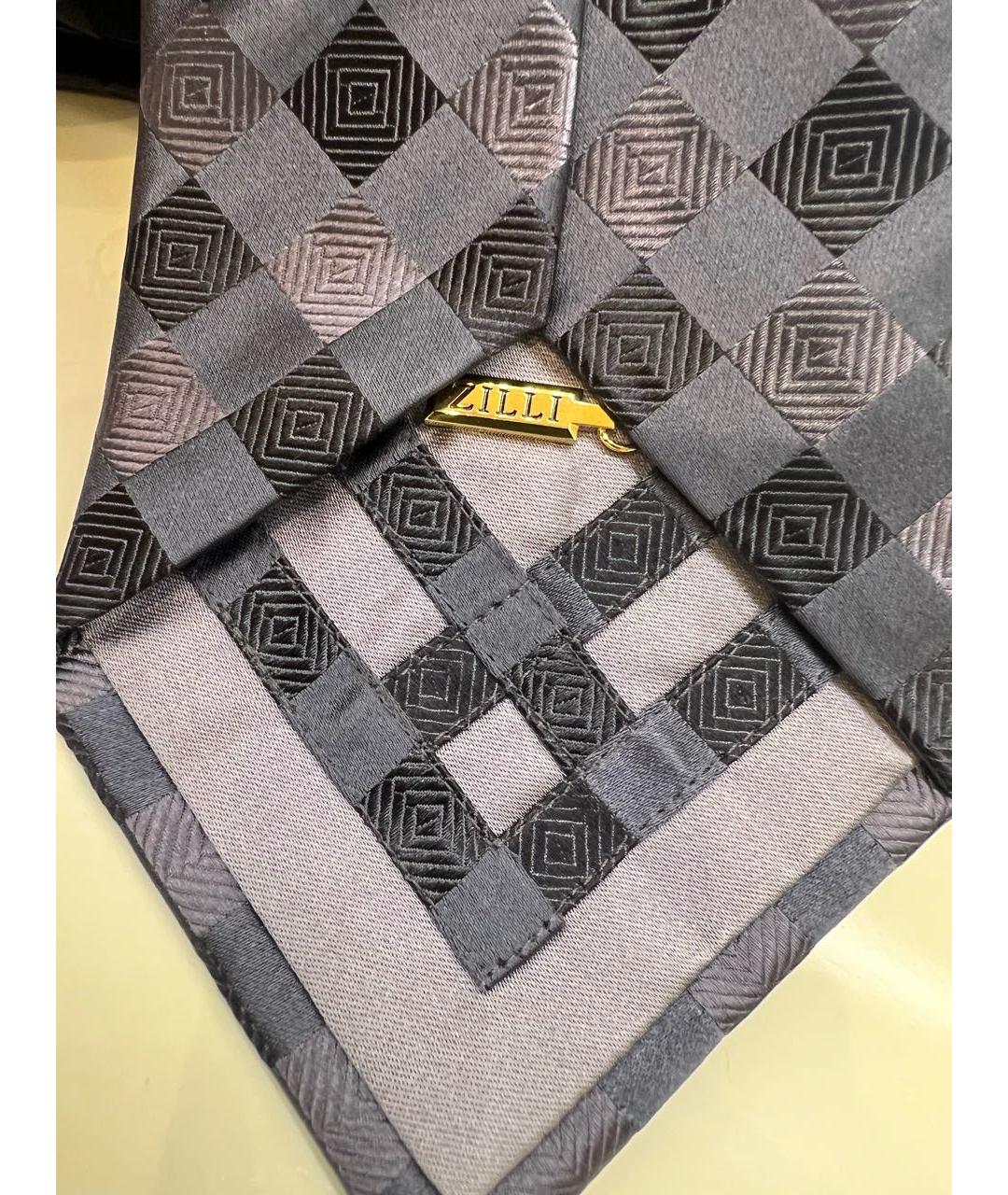 ZILLI Антрацитовый шелковый галстук, фото 3