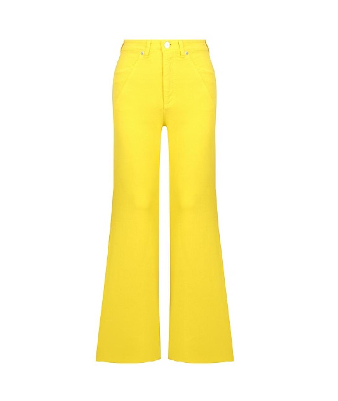 NO. 21 Желтые хлопковые джинсы клеш, фото 1