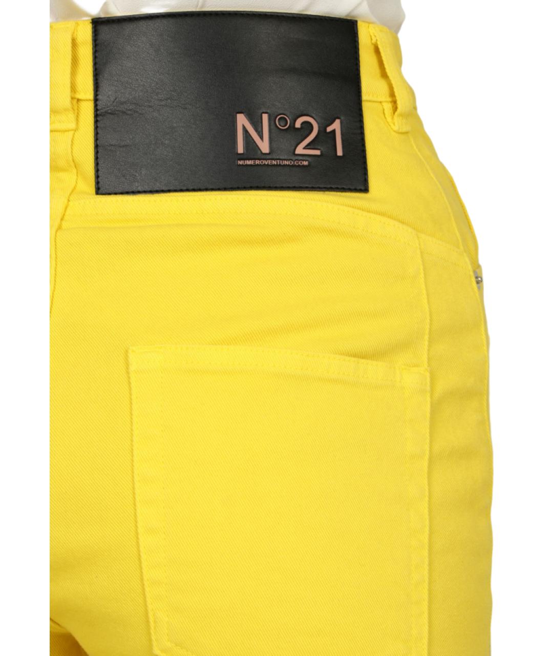 NO. 21 Желтые хлопковые джинсы клеш, фото 2