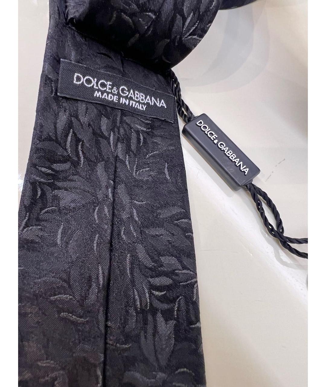 DOLCE&GABBANA Черный шелковый галстук, фото 3