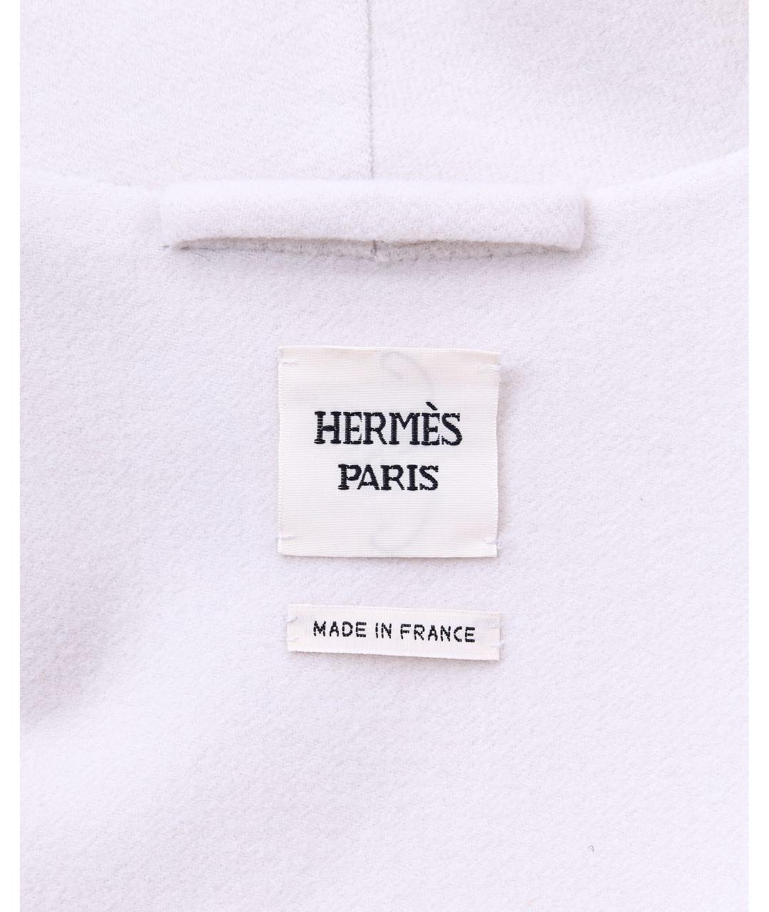 HERMES PRE-OWNED Белое кашемировое пальто, фото 3