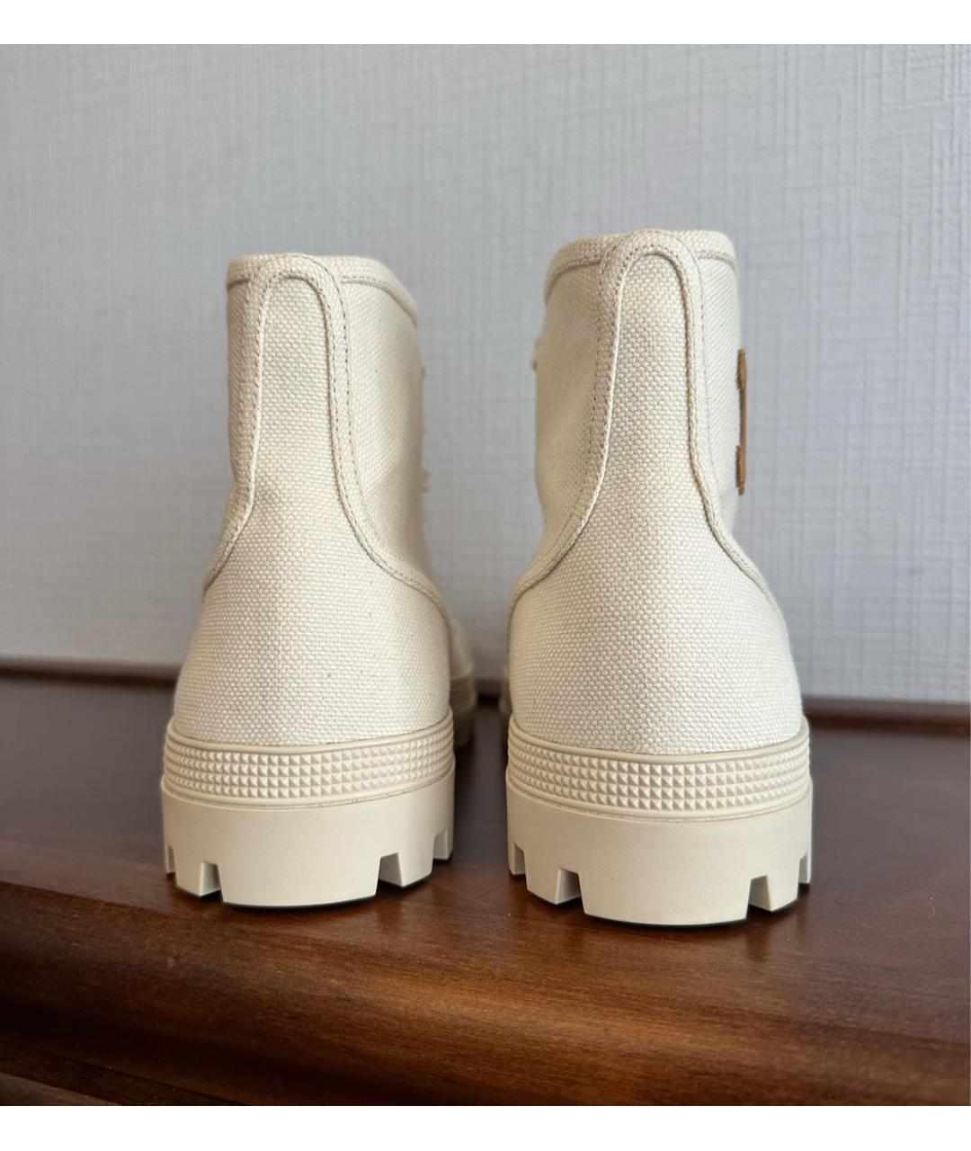 CELINE PRE-OWNED Белые текстильные ботинки, фото 4