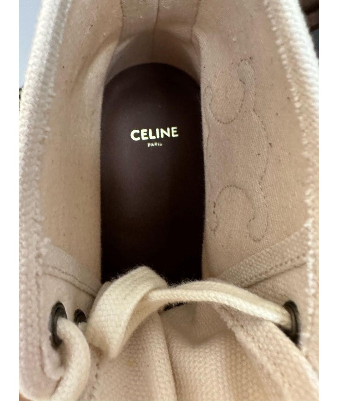 CELINE PRE-OWNED Белые текстильные ботинки, фото 5