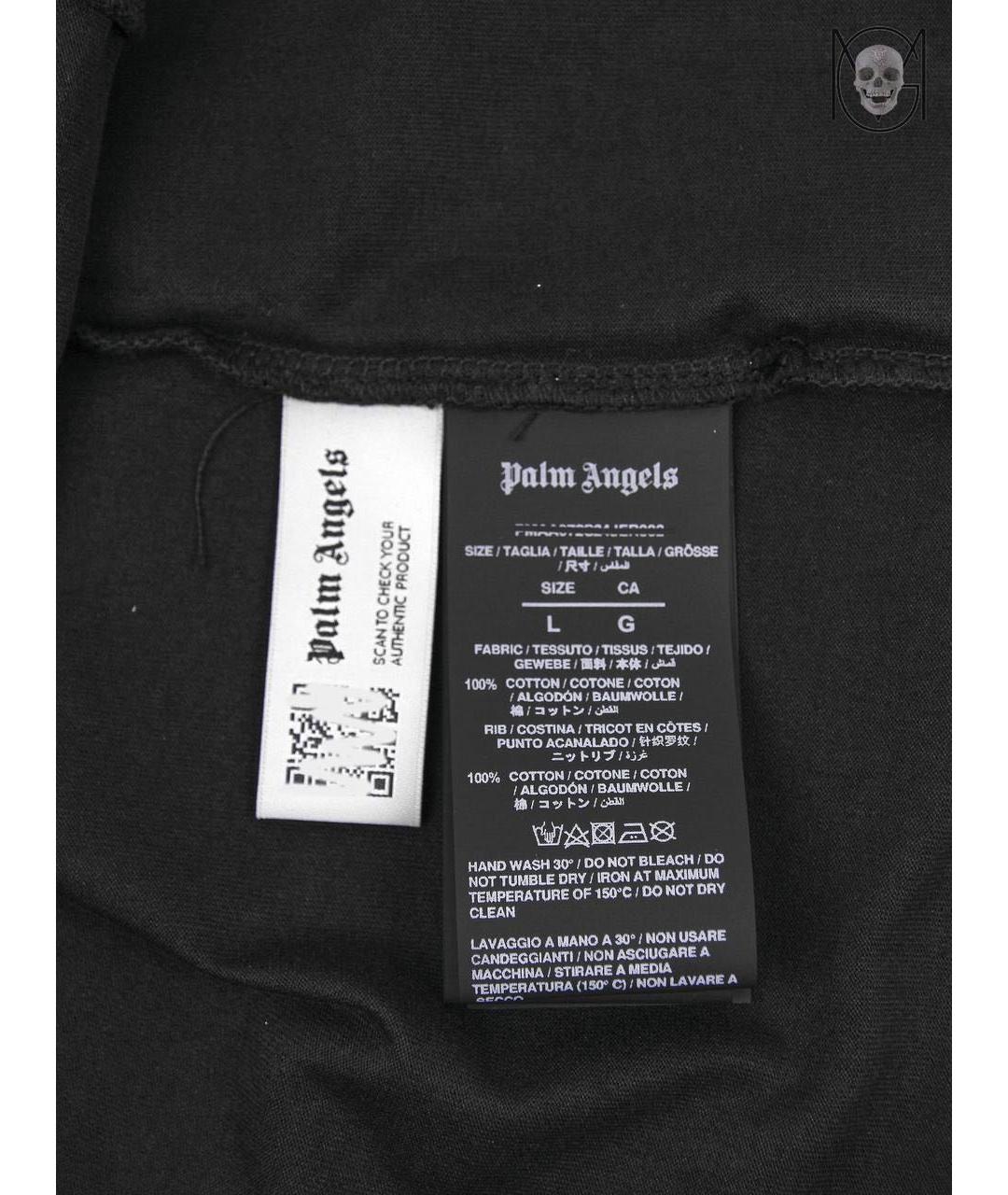 PALM ANGELS Черная хлопковая футболка, фото 6