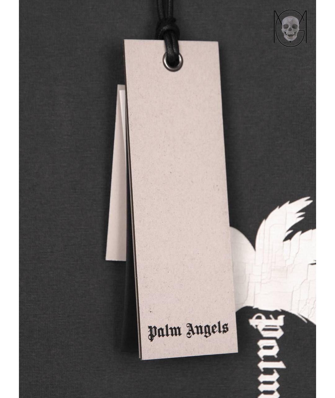 PALM ANGELS Антрацитовая хлопковая футболка, фото 3