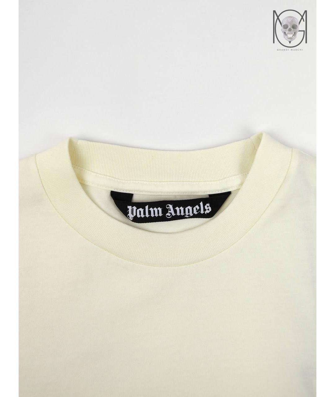 PALM ANGELS Бежевая хлопковая футболка, фото 4